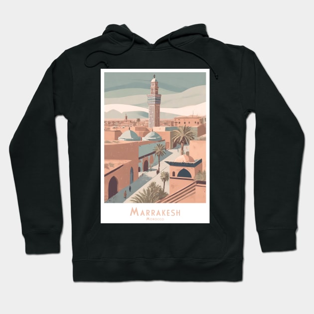 Marrakesh Morocco Vintage Travel Poster Hoodie by POD24